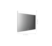 Emco Mi 250+ miroir lumineux LED 107080007000300 800 x 700 mm, avec large découpe de lumière continue en haut