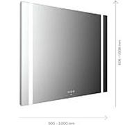 Emco Mi 500+ miroir lumineux LED 110050006060300 500 x 606 mm, avec 2 découpes de lumière continue à gauche et à droite