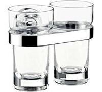 Emco Bad Porte-verre double Polo verre cristal clair chromé 072500100