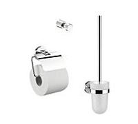 Emco polo kit WC, porte-papier, brosse, crochet, chromé, 079800100 - 079800100