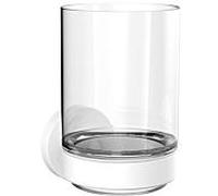 Porte-verre rond emco, en verre de cristal, 432013900, Couleur: blanc