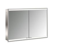 emco prime 2 Armoire de toilette avec éclairage, 1000 mm, 2 portes, modèle encastré, 949706255, Couleur: aluminium/miroir
