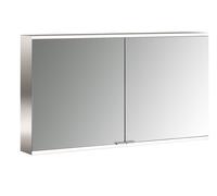 emco prime 2 Armoire de toilette avec éclairage, 1200 mm, 2 portes, avec parois latérales réfléchissantes, modèle apparent, 949706246, Couleur: aluminium/miroir