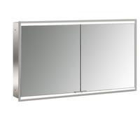 emco prime 2 Armoire de toilette avec éclairage, 1200 mm, 2 portes, modèle encastré, 949706256, Couleur: aluminium/miroir