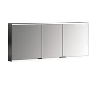 emco prime 2 Armoire de toilette avec éclairage, 1600 mm, 3 portes, avec parois latérales réfléchissantes, modèle apparent, 949713548, Couleur: noir/miroir