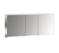 emco prime 2 Armoire de toilette avec éclairage, 1600 mm, 3 portes, avec parois latérales réfléchissantes, modèle apparent, 949706348, Couleur: aluminium/blanc