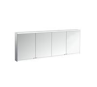 Emco prime 2 Facelift Armoire à glace éclairée, 1800 mm, 4 portes, avec parois latérales réfléchissantes, modÚle apparent, 9497, Coloris: aluminium/blanc - 949706364