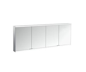 emco prime 2 Armoire de toilette avec éclairage, 1800 mm, 4 portes, avec parois latérales réfléchissantes, modèle apparent, 949706364, Couleur: aluminium/blanc