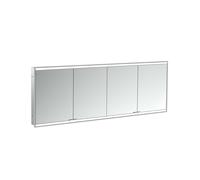 Emco prime 2 Facelift armoire de toilette lumineuse, 1800 mm, 4 portes, modÃšle encastrÃ©, 9497, Coloris: aluminium/blanc - 949706365