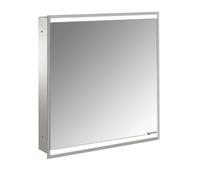 Emco prime 2 Facelift Armoire de toilette lumineuse, 600 mm, 1 porte, charniÚres à gauche, modÚle encastré, 9497, Coloris: aluminium/blanc - 949706331