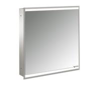 emco prime 2 Armoire de toilette avec éclairage, 600 mm, 1 porte, charnières à gauche, modèle encastré, 949706231, Couleur: aluminium/miroir