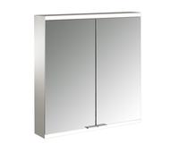 emco prime 2 Armoire de toilette avec éclairage, 600 mm, 2 portes, avec parois latérales réfléchissantes, modèle apparent, 949706323, Couleur: aluminium/blanc
