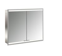 emco prime 2 Armoire de toilette avec éclairage, 800 mm, 2 portes, modèle encastré, 949706234, Couleur: aluminium/miroir