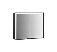 emco prime 3 armoire de toilette, 1200mm, 2 portes, modèle encastré, 949714405, Couleur: noir/miroir