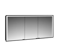emco prime 3 armoire de toilette, 1600mm, 3 portes, modèle encastré, 949714408, Couleur: noir/miroir