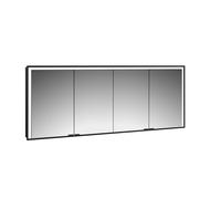 emco prime 3 armoire de toilette, 1800mm, 4 portes, modèle encastré, 949714409, Couleur: noir/miroir