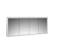 emco prime 3 armoire de toilette, 1800mm, 4 portes, modèle encastré, 949717209, Couleur: aluminium/miroir