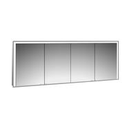 emco prime 3 armoire de toilette, 2000mm, 4 portes, modèle encastré, 949717210, Couleur: aluminium/miroir