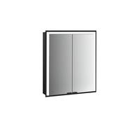 emco prime 3 armoire de toilette, 600mm, 2 portes, modèle encastré, 949714402, Couleur: noir/miroir
