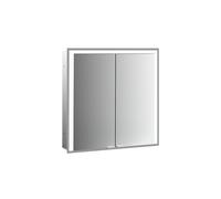 emco prime 3 armoire de toilette, 800mm, 2 portes, modèle encastré, 949717303, Couleur: aluminium/blanc