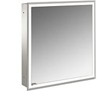 emco prime Armoire de toilette avec éclairage, 600 mm, 1 porte, charnières à droite, modèle encastré, 949706370, Couleur: aluminium/blanc