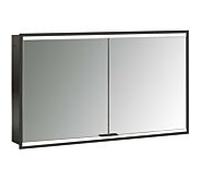 Emco prime 2 Facelift armoire de toilette lumineuse, 1200 mm, 2 portes, modÚle encastré, 9497, Coloris: noir/miroir - 949713556