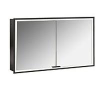 Emco prime armoire à miroir éclairée à encastrer 949713594 1200x730mm, 2 portes, noir/miroir