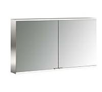 emco prime 2 Armoire de toilette avec éclairage, 1200 mm, 2 portes, avec parois latérales réfléchissantes, modèle apparent, 949706246, Couleur: aluminium/miroir