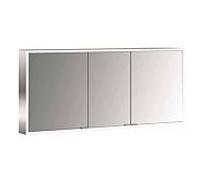 emco prime Armoire de toilette avec éclairage, 1400 mm, 3 portes, avec parois latérales réfléchissantes, modèle apparent, 949706287, Couleur: aluminium/miroir