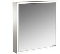Emco prime Facelift armoire de toilette lumineuse, 600 mm, 1 porte, charniÃšres Ã gauche, avec parois latÃ©rales miroitÃ©es, modÃšle apparent, 9497, Coloris: aluminium/blanc - 949706359