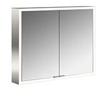 Emco prime Facelift armoire de toilette lumineuse, 800 mm, 2 portes, avec parois latÃ©rales rÃ©flÃ©chissantes, modÃšle apparent, 9497, Coloris: aluminium/blanc - 949706362