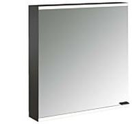 Emco prime armoire à miroir éclairée en saillie 949713521 600x700mm, porte 2000 , charnières à gauche, noir/miroir