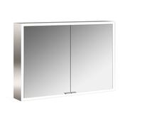 emco prime Armoire de toilette avec éclairage, 1000 mm, 2 portes, avec parois latérales miroitées, modèle apparent, 949706383, Couleur: aluminium/blanc