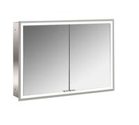 emco prime Armoire de toilette avec éclairage, 1000 mm, 2 portes, modèle encastré, 949706393, Couleur: aluminium/blanc