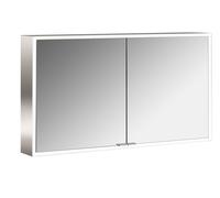 Emco prime Facelift armoire de toilette lumineuse, 1200 mm, 2 portes, avec parois latérales miroitées, modÚle apparent, 9497, Coloris: aluminium/miroir - 949706284