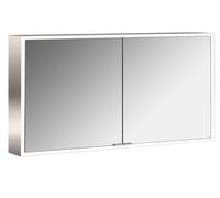 emco prime Armoire de toilette avec éclairage, 1300 mm, 2 portes, avec parois latérales réfléchissantes, modèle apparent, 949706385, Couleur: aluminium/blanc