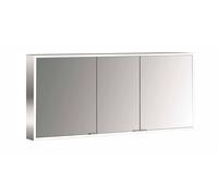 emco prime Armoire de toilette avec éclairage, 1400 mm, 3 portes, avec parois latérales réfléchissantes, modèle apparent, 949706287, Couleur: aluminium/miroir