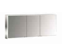 emco prime Armoire de toilette avec éclairage, 1600 mm, 3 portes, avec parois latérales réfléchissantes, modèle apparent, 949706286, Couleur: aluminium/miroir