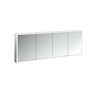 Emco prime Facelift Armoire à glace éclairée, 1800 mm, 4 portes, avec parois latérales réfléchissantes, modÚle apparent, 9497, Coloris: aluminium/blanc - 949706388