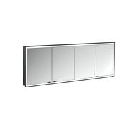 emco prime Armoire de toilette avec éclairage, 1800 mm, 4 portes, modèle encastré, 949713598, Couleur: noir/miroir