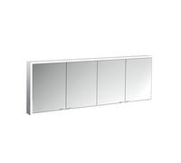 emco prime Armoire de toilette avec éclairage, 2000 mm, 4 portes, avec parois latérales réfléchissantes, modèle apparent, 949706389, Couleur: aluminium/blanc
