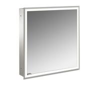 emco prime Armoire de toilette avec éclairage, 600 mm, 1 porte, charnières à droite, modèle encastré, 949706370, Couleur: aluminium/blanc