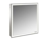 emco prime Armoire de toilette avec éclairage, 600 mm, 1 porte, charnières à gauche, modèle encastré, 949706269, Couleur: aluminium/miroir