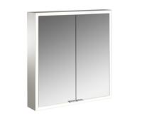 emco prime Armoire de toilette avec éclairage, 600 mm, 2 portes, modèle apparent, 949706261, Couleur: aluminium/miroir