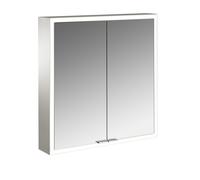 emco prime Armoire de toilette avec éclairage, 600 mm, 2 portes, modèle apparent, 949706361, Couleur: aluminium/blanc