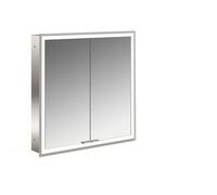 Emco prime Facelift armoire de toilette lumineuse, 600 mm, 2 portes, modÃšle encastrÃ©, 9497, Coloris: aluminium/miroir - 949706371