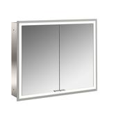 emco prime Armoire de toilette avec éclairage, 800 mm, 2 portes, modèle encastré, 949706372, Couleur: aluminium/blanc