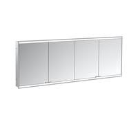Emco Bad Armoire de toilette emco prime 2 – 1800 mm, 4 portes, éclairage, aluminium/miroir