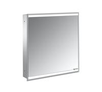 Emco Bad Armoire de toilette Prime 2, 600 mm, 1 porte, éclairage, encastrée, aluminium/miroir