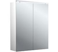 Emco pure 2 Classic armoire à miroir éclairée en saillie 979705502 600x729mm, avec éclairage supérieur à LED, 2 portes, aluminium